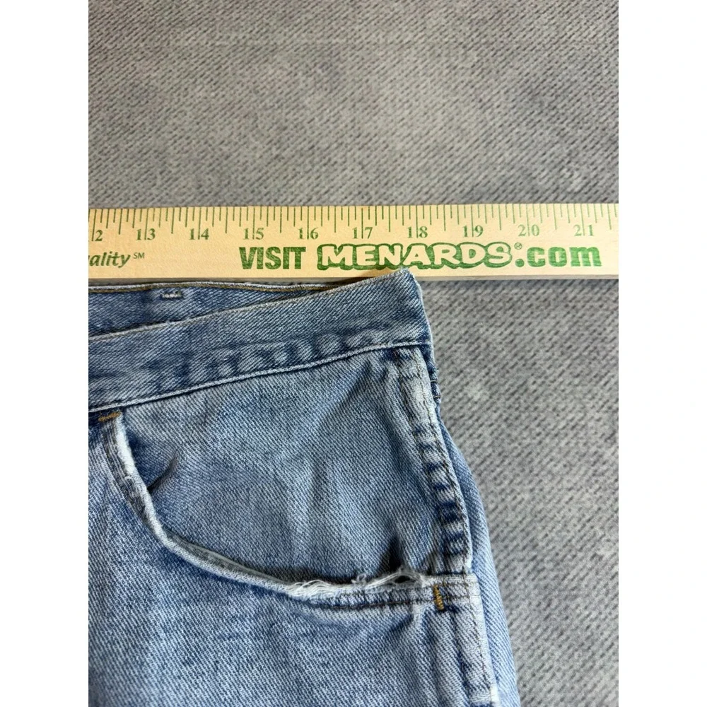Wrangler Hero Originals Mens Blue Denim Shorts Light Wash Relaxed Fit Size 36
